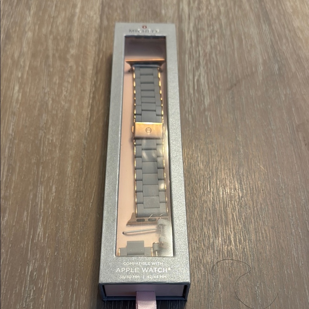 Gray MICHELE Apple Watch Band GREY WITH ROSE GOLD